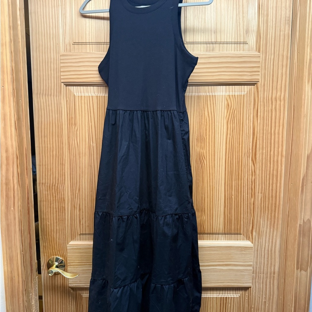 Maurices Black Tiered Ruffled Maxi Sundress